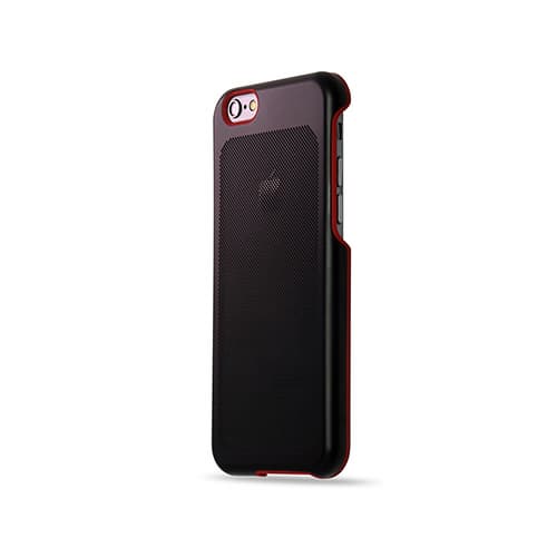 iPhone6_6s Case_Stainless Steel_Black Dot with Red Plastic